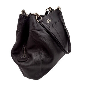 Vintage Coach Black Leather Purse Shoulder Bag E1757-F57545